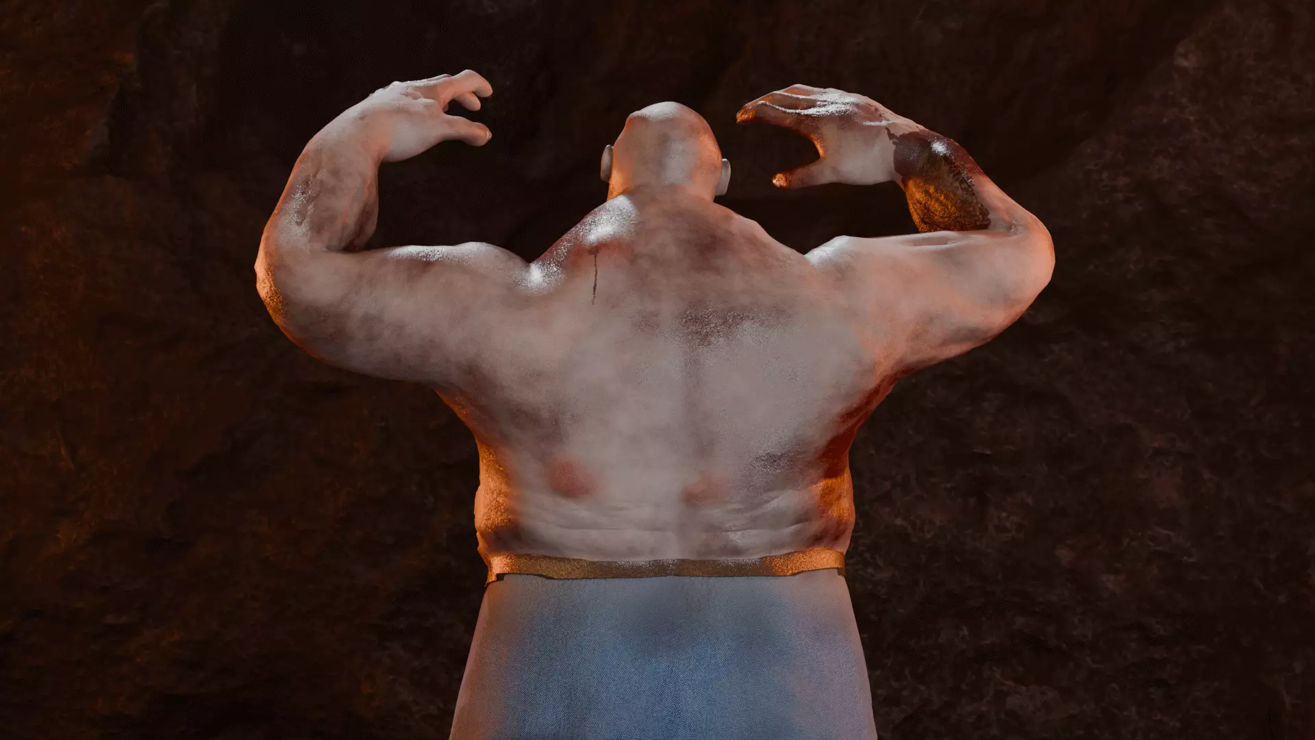 Realistic  Fat Zombie   3D Model for Games Cinematics and VR Low-poly 3D model_8