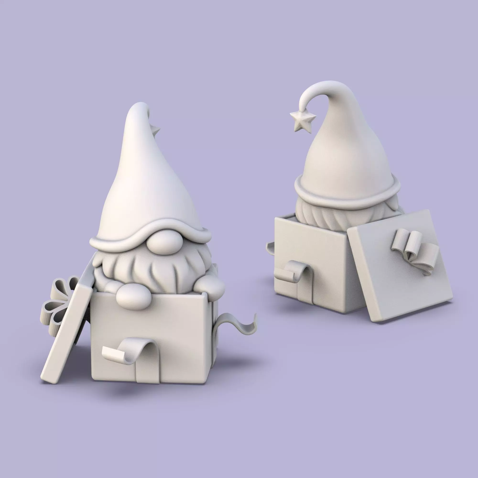 Christmas Gnome in Gift Box 3D print model_4
