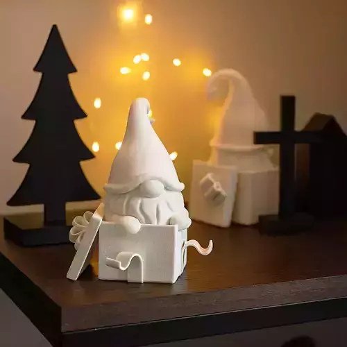 Christmas Gnome in Gift Box 3D print model