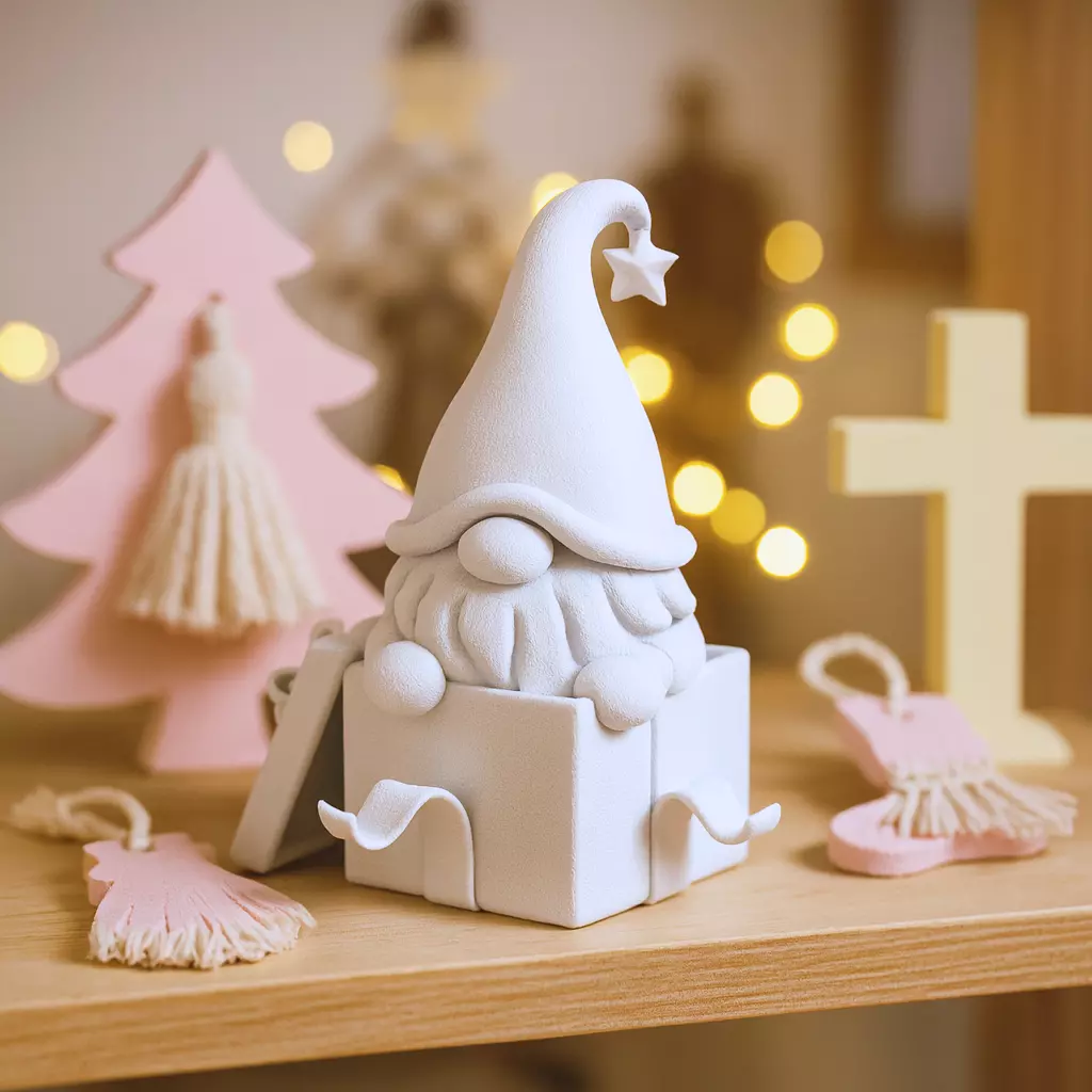 Christmas Gnome in Gift Box 3D print model_5