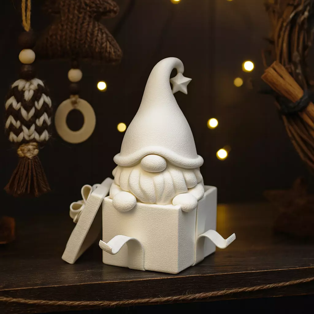 Christmas Gnome in Gift Box 3D print model_6