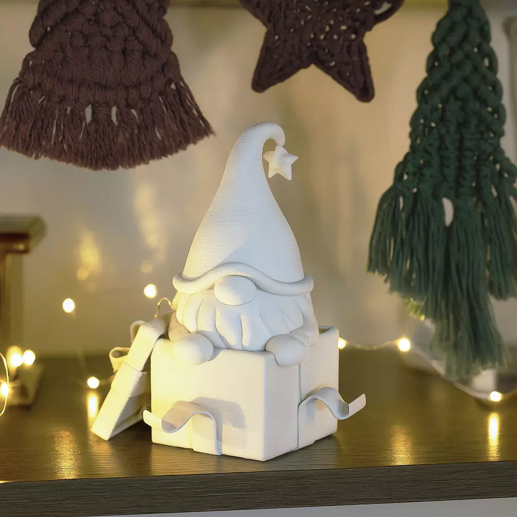 Christmas Gnome in Gift Box 3D print model_7