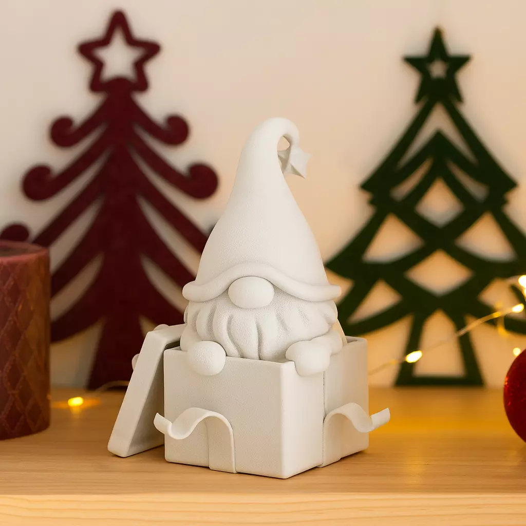 Christmas Gnome in Gift Box 3D print model_8