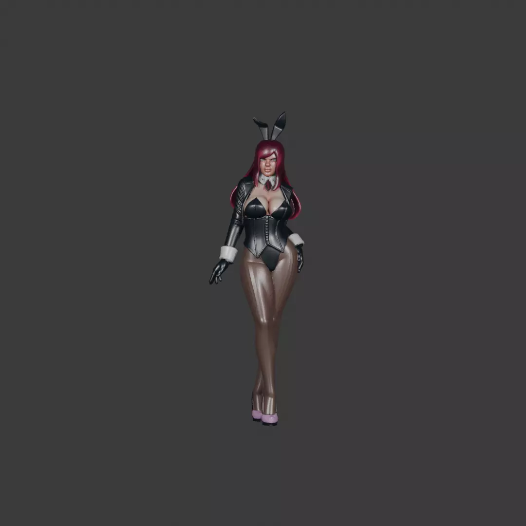 Girl in Bunny Cosplay Stylized 3D Character Model 3D model_2