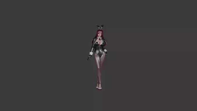Girl in Bunny Cosplay Stylized 3D Character Model 3D model Girl in Bunny Cosplay Stylized 3D Character Model 3D model