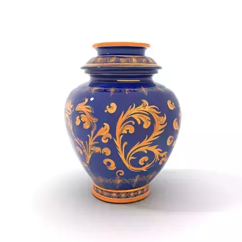 Royal Blue Ornate Vase model pack Low-poly 3D model