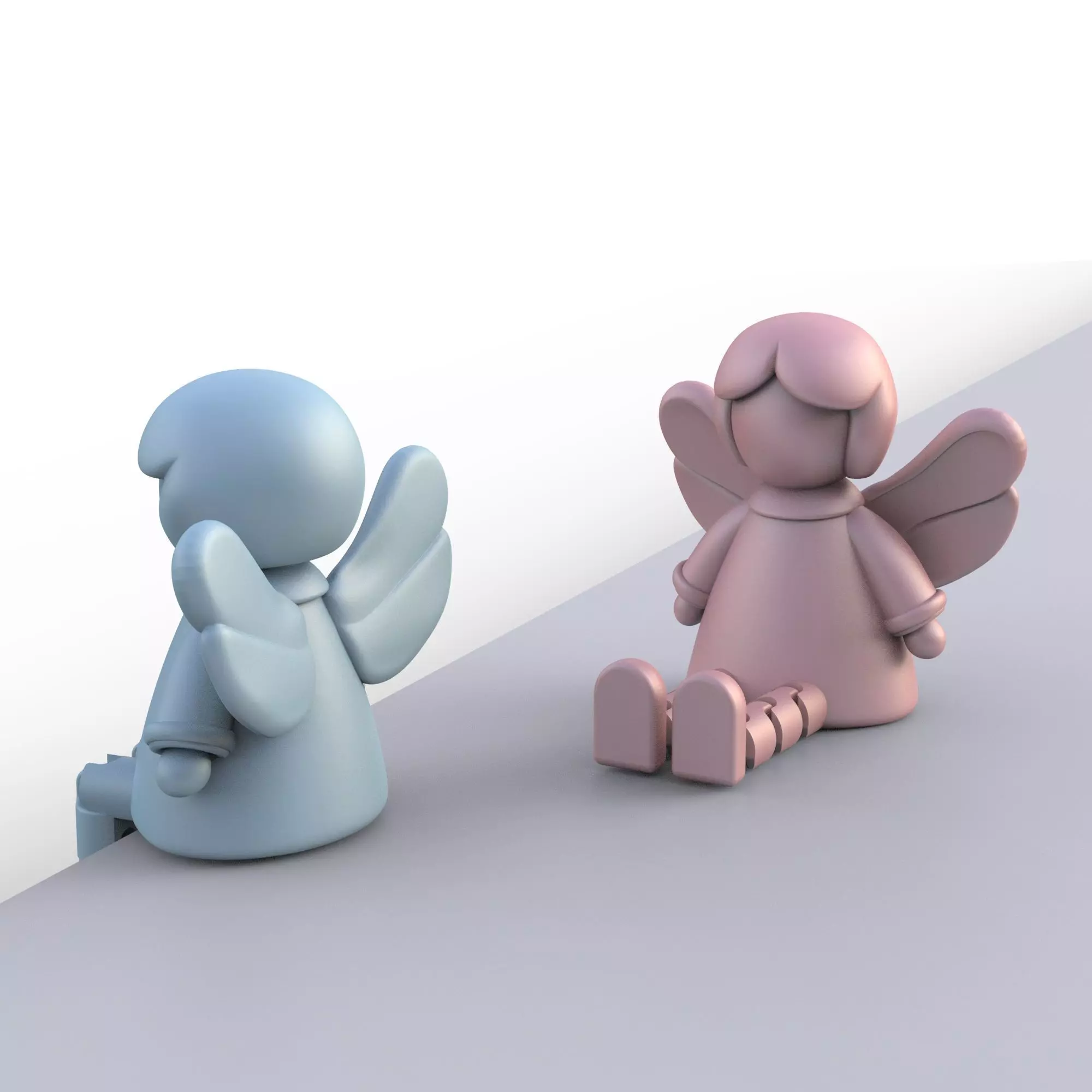 Flexi Articulated Angel Figure  Guardian Angel Christmas Decor 3D print model_4