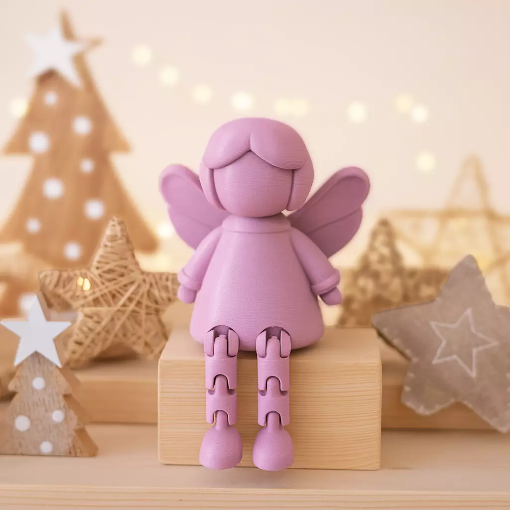 Flexi Articulated Angel Figure  Guardian Angel Christmas Decor 3D print model_8