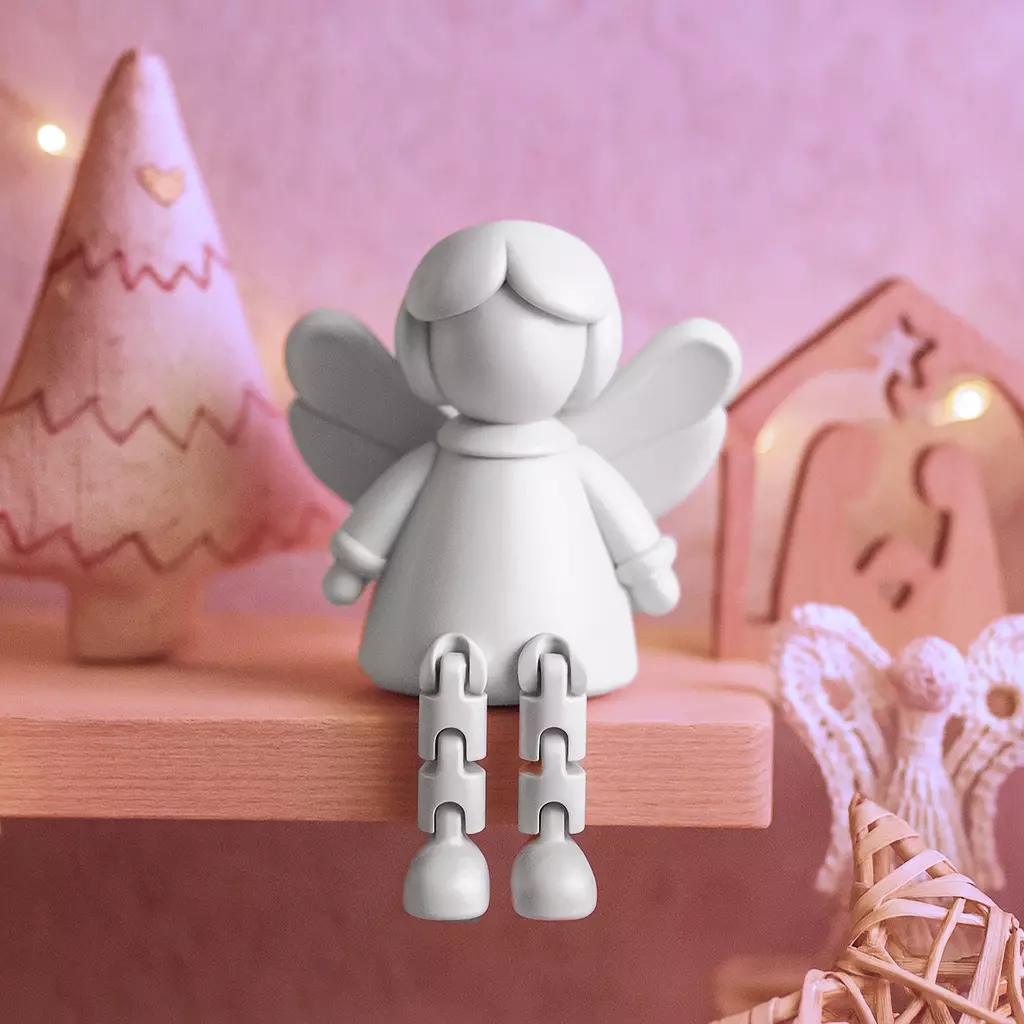 Flexi Articulated Angel Figure  Guardian Angel Christmas Decor 3D print model_5