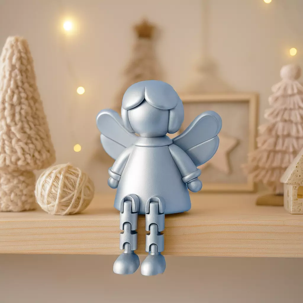 Flexi Articulated Angel Figure  Guardian Angel Christmas Decor 3D print model_2
