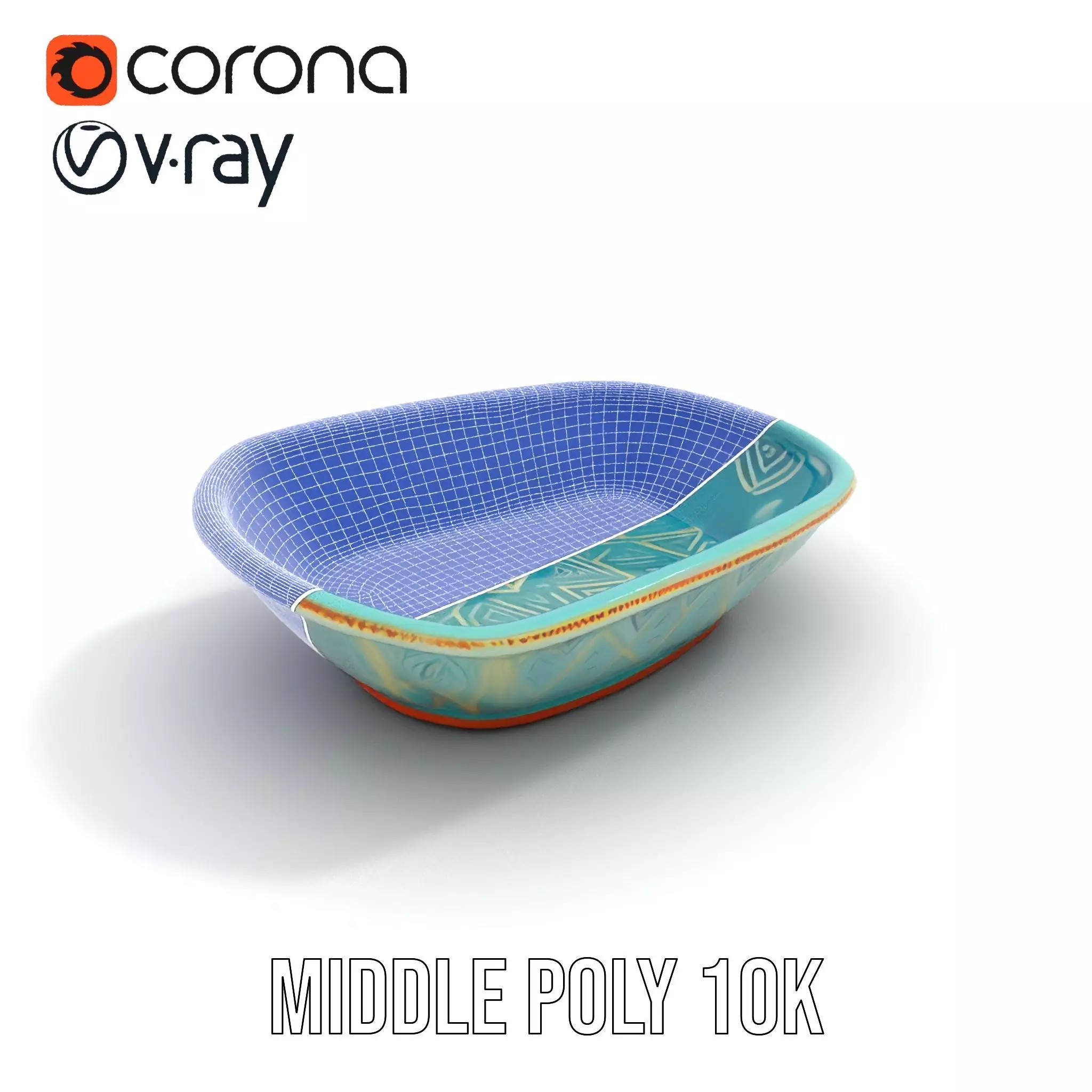 Turquoise Ceramic Dish model pack Low-poly 3D model_18