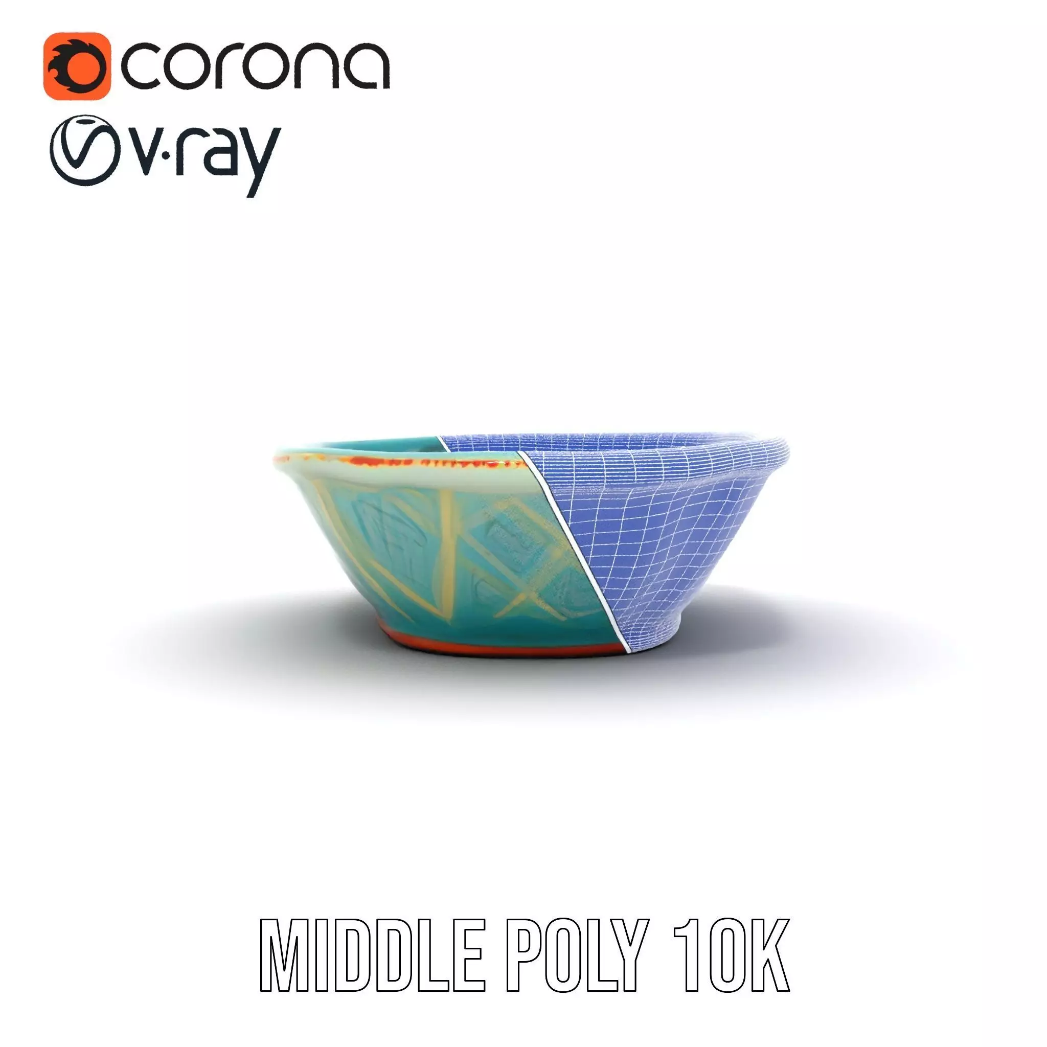 Turquoise Ceramic Dish model pack Low-poly 3D model_30