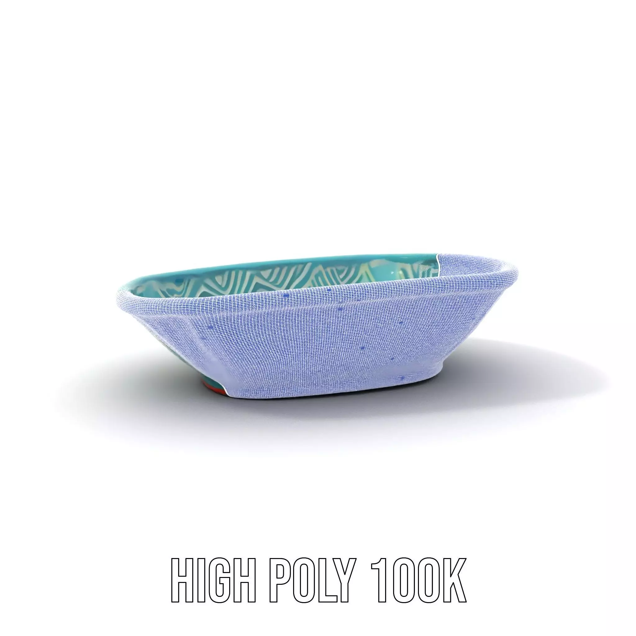 Turquoise Ceramic Dish model pack Low-poly 3D model_4