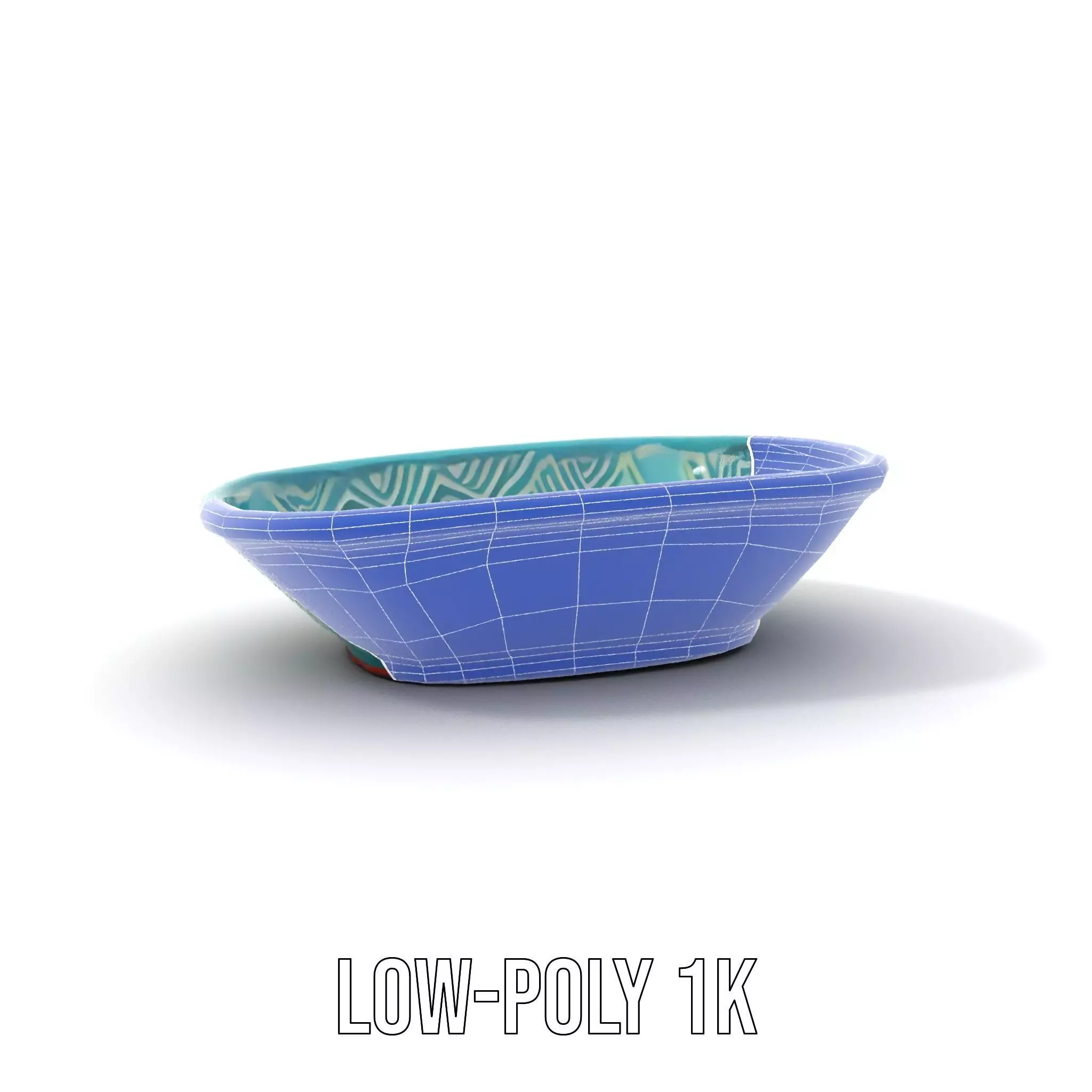 Turquoise Ceramic Dish model pack Low-poly 3D model_22