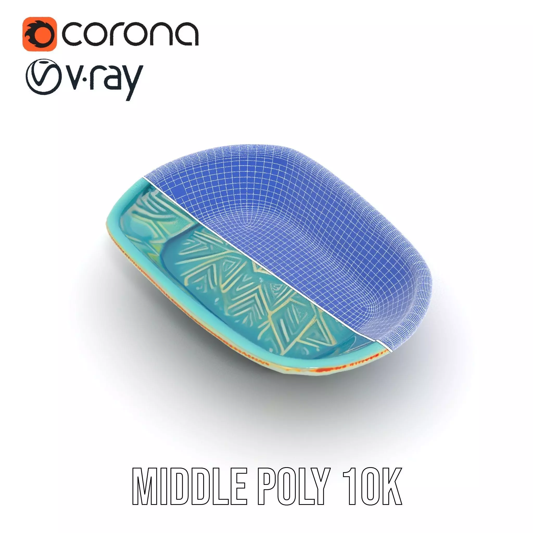 Turquoise Ceramic Dish model pack Low-poly 3D model_24