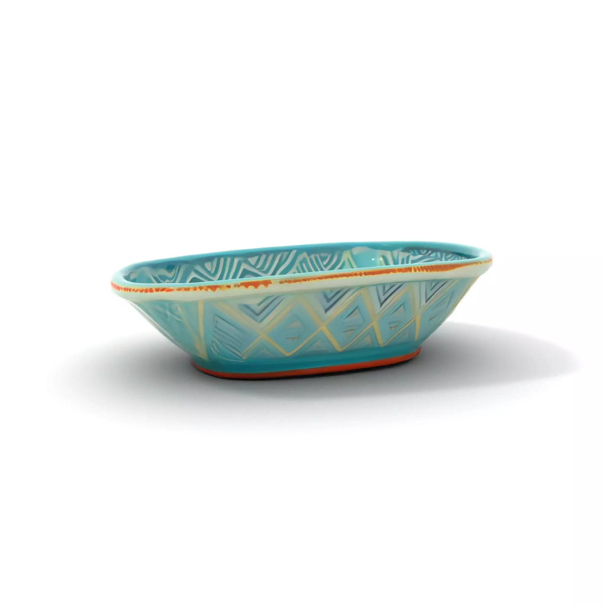Turquoise Ceramic Dish model pack Low-poly 3D model_0