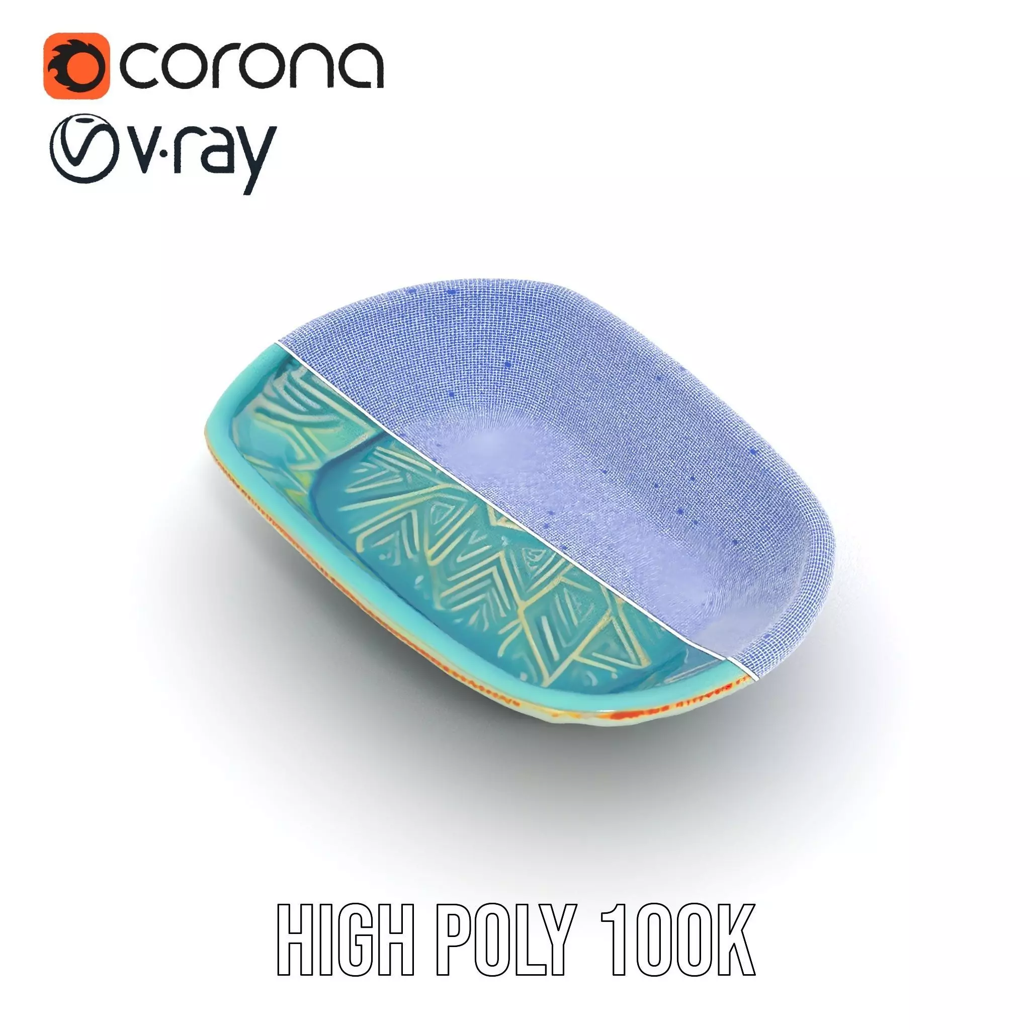 Turquoise Ceramic Dish model pack Low-poly 3D model_32