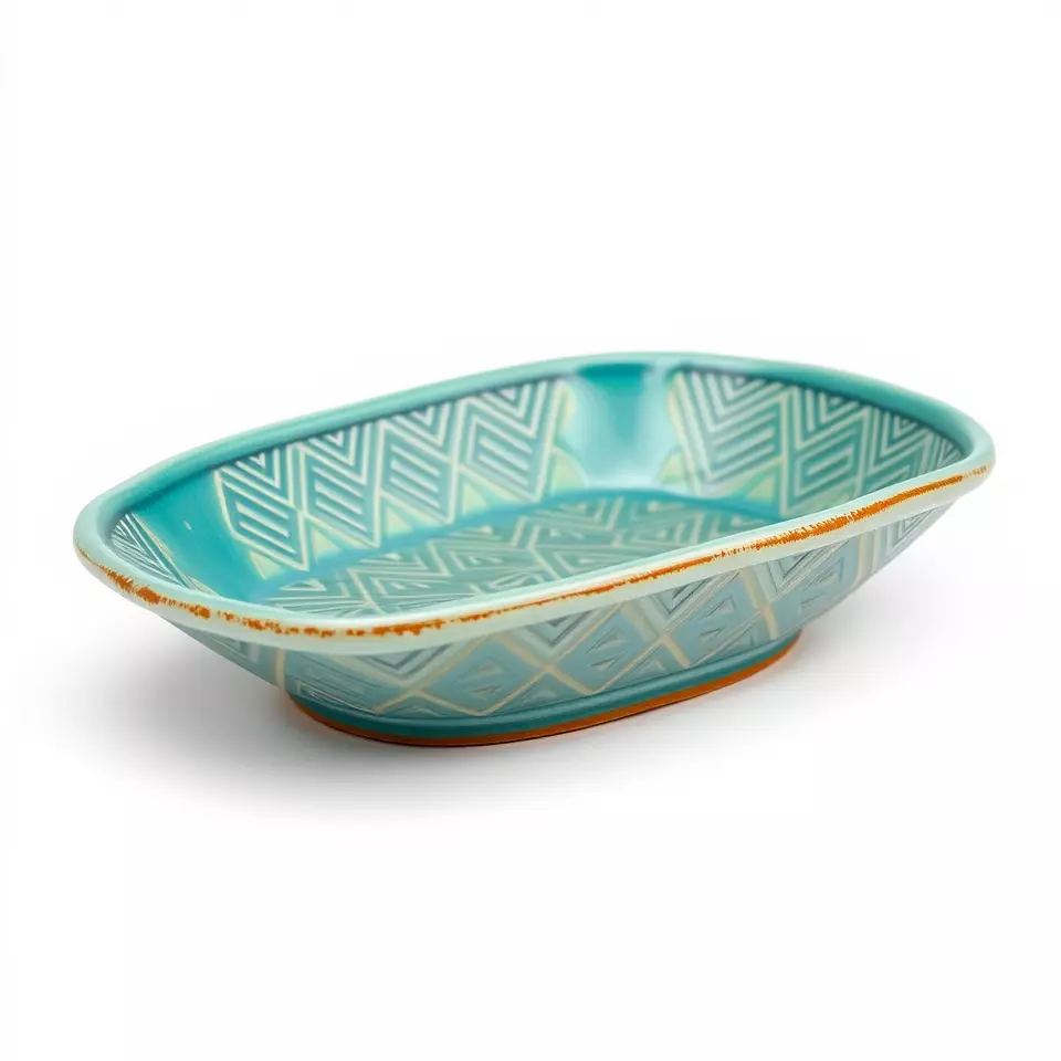 Turquoise Ceramic Dish model pack Low-poly 3D model_2