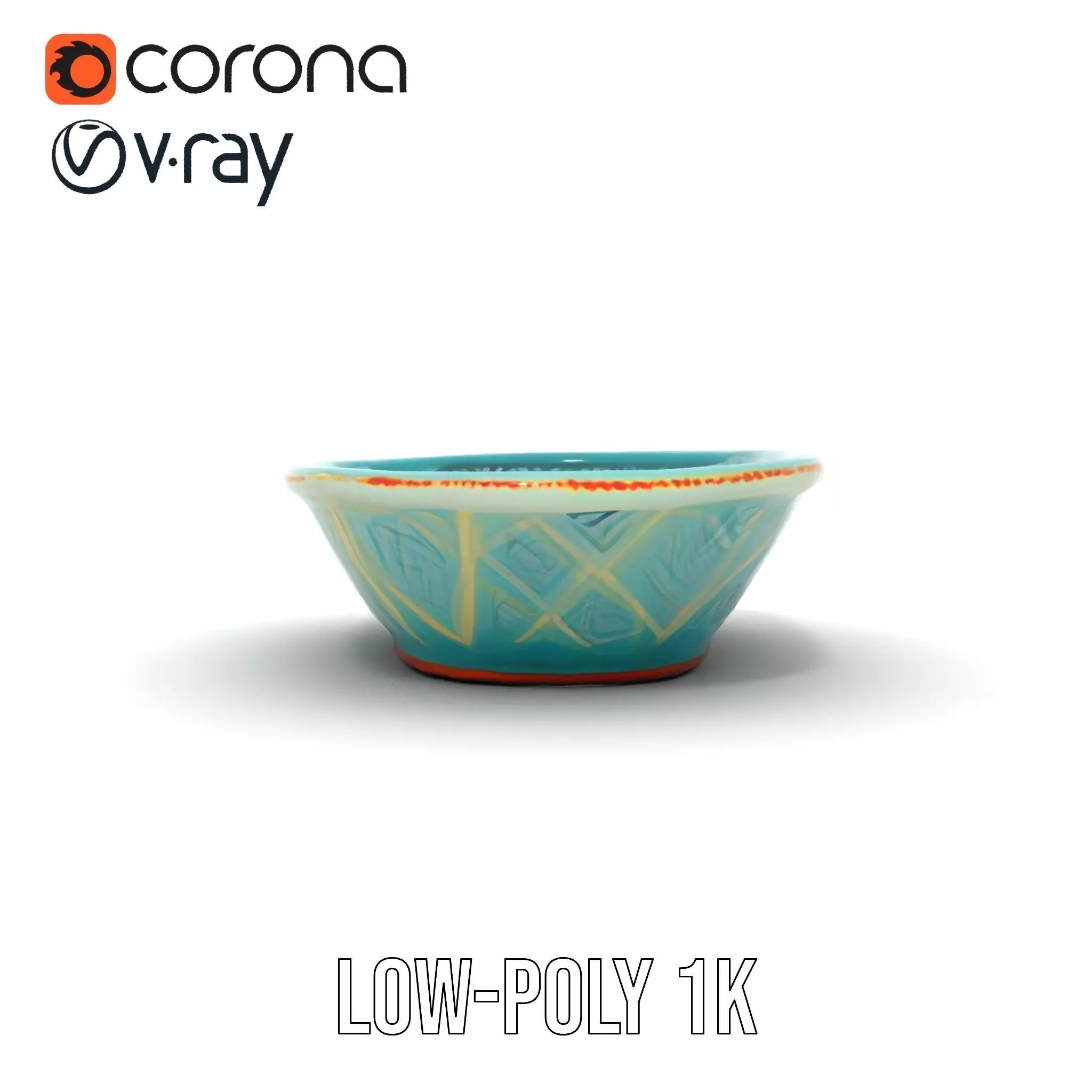Turquoise Ceramic Dish model pack Low-poly 3D model_25