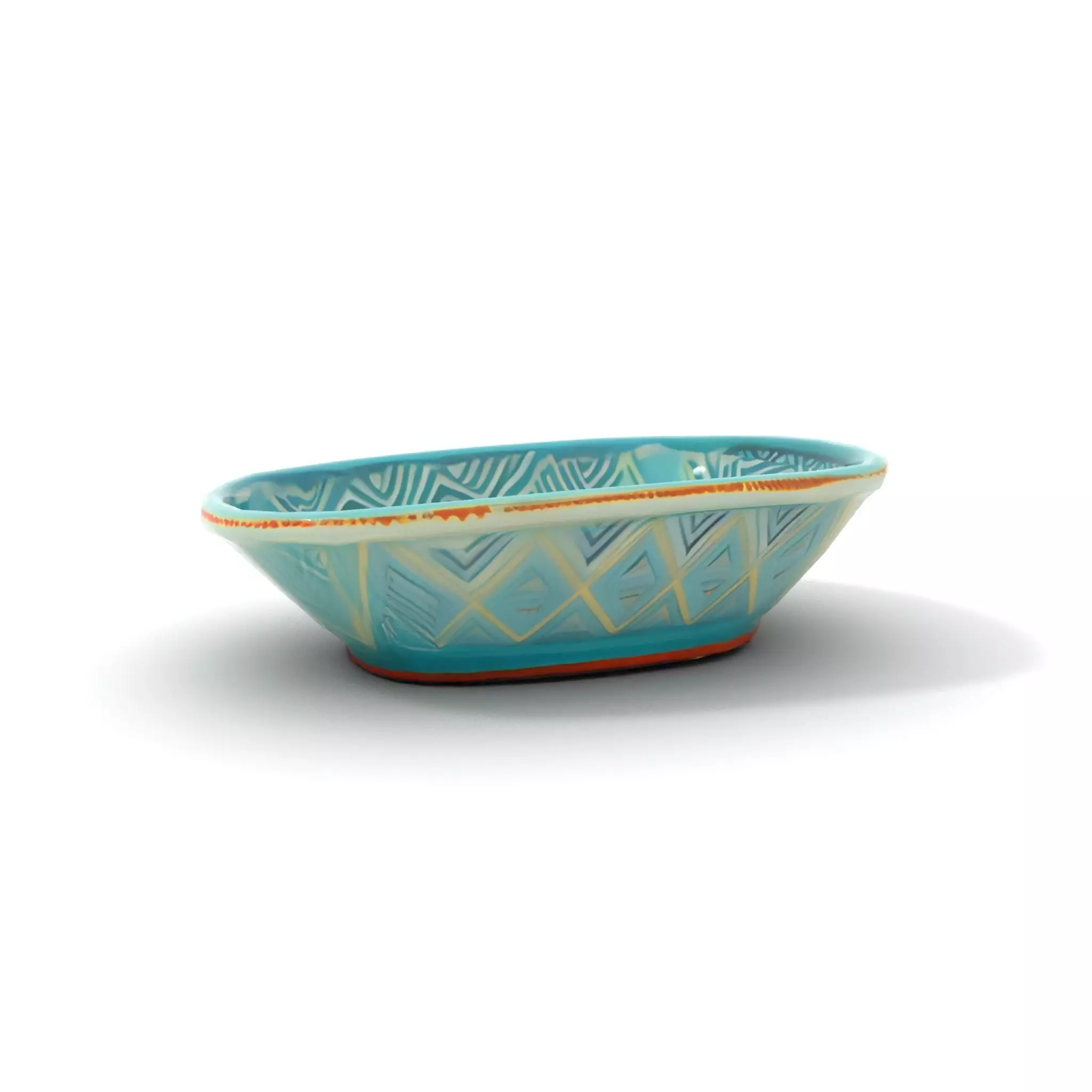 Turquoise Ceramic Dish model pack Low-poly 3D model_7