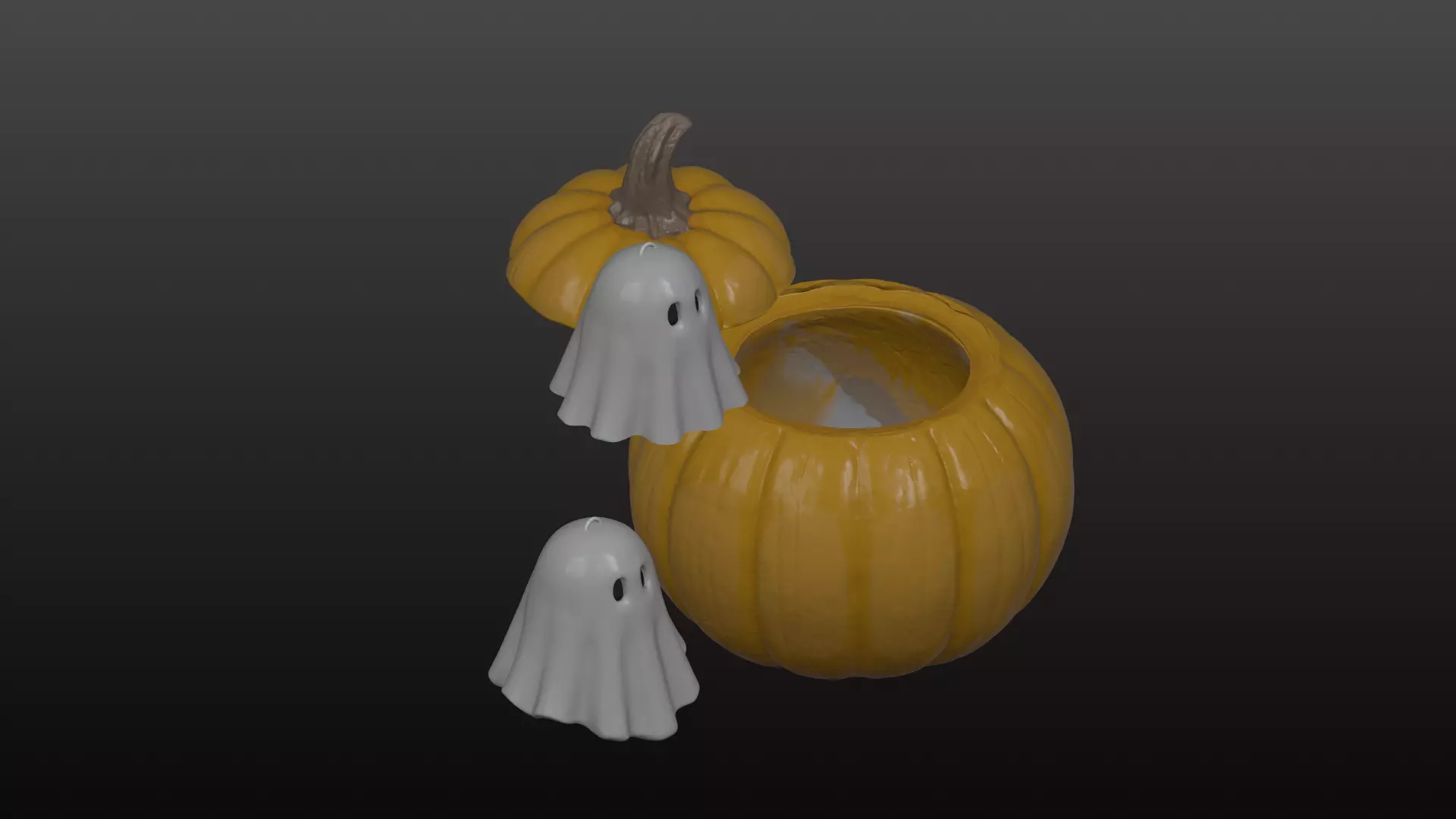 Flying Halloween ghost 3D print model_0