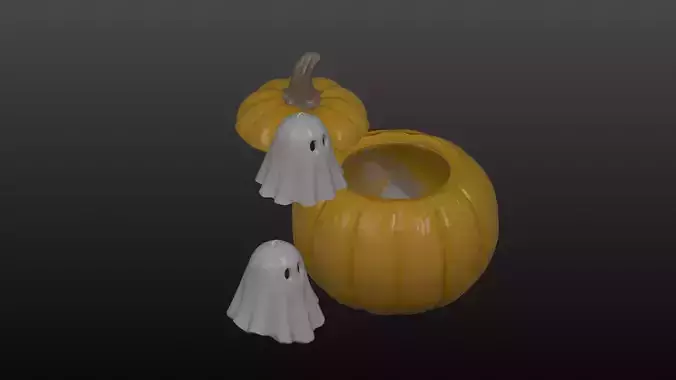 Flying Halloween ghost 3D print model