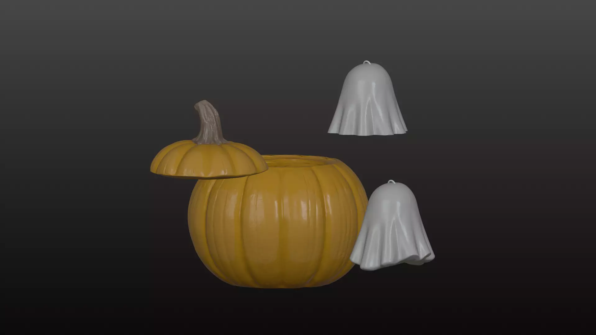 Flying Halloween ghost 3D print model_1