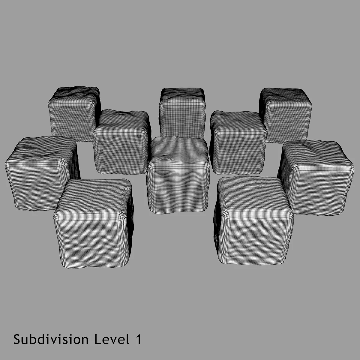 Smooth Ice Cubes Low-poly 3D model_10