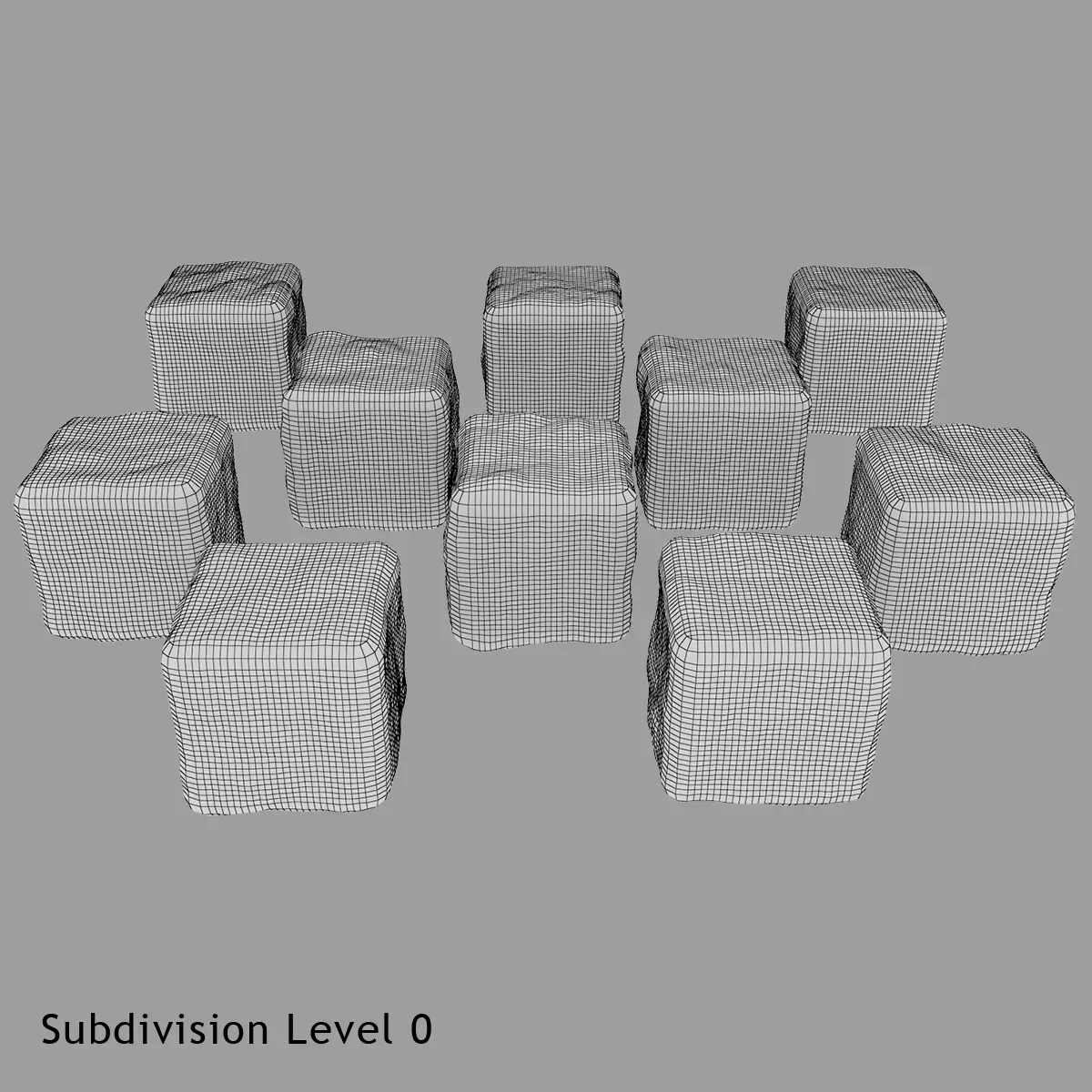 Smooth Ice Cubes Low-poly 3D model_11