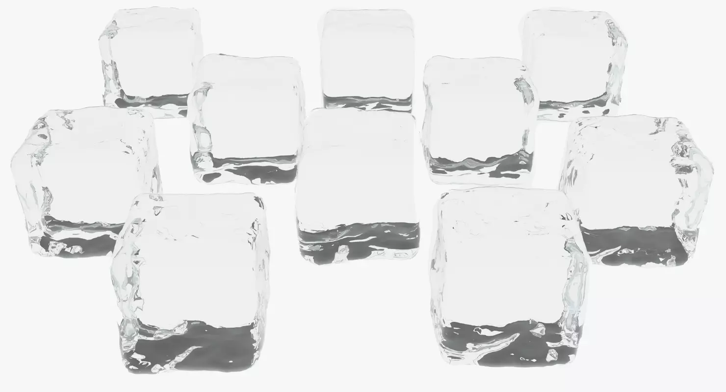 Smooth Ice Cubes Low-poly 3D model_9