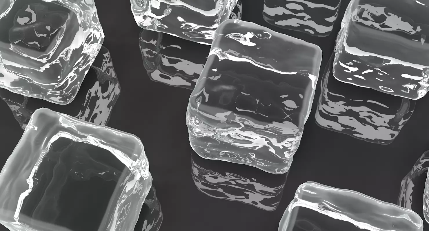 Smooth Ice Cubes Low-poly 3D model_4