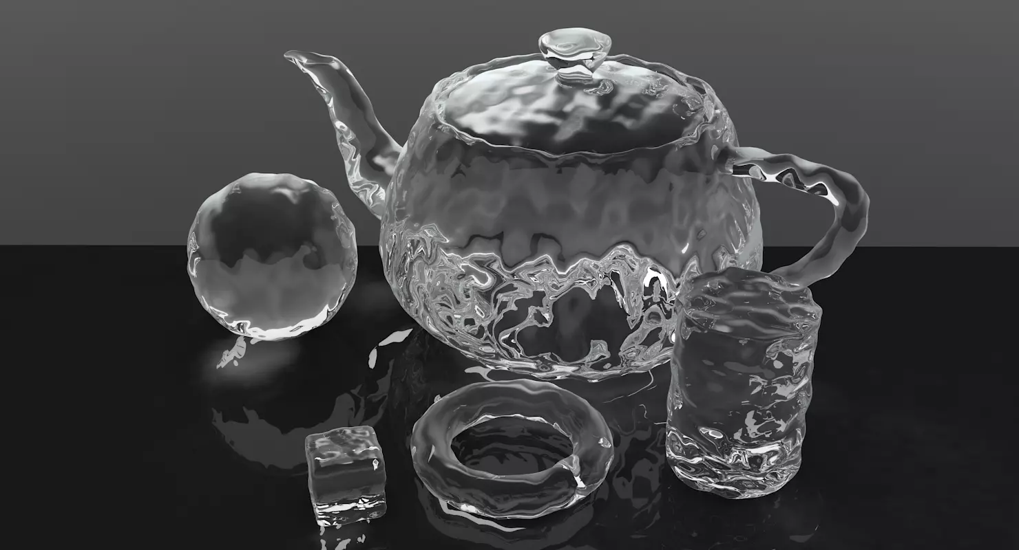Smooth Ice Cubes Low-poly 3D model_2
