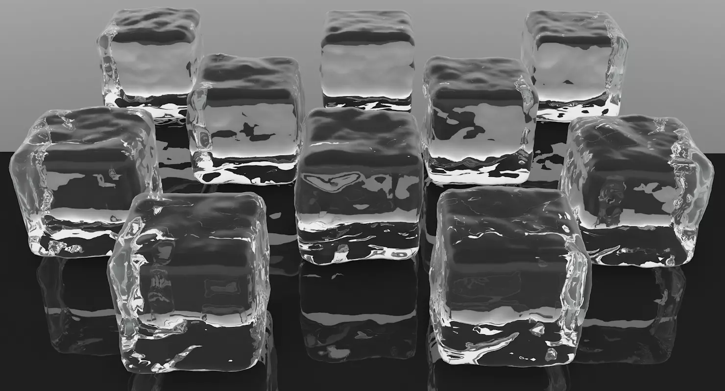 Smooth Ice Cubes Low-poly 3D model_6