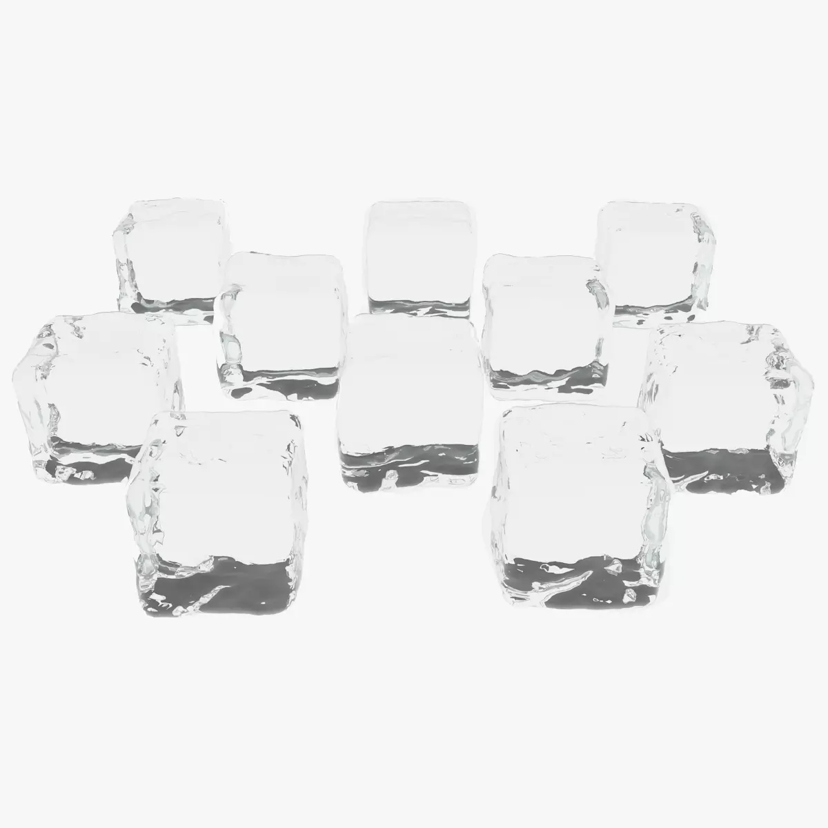 Smooth Ice Cubes Low-poly 3D model_8