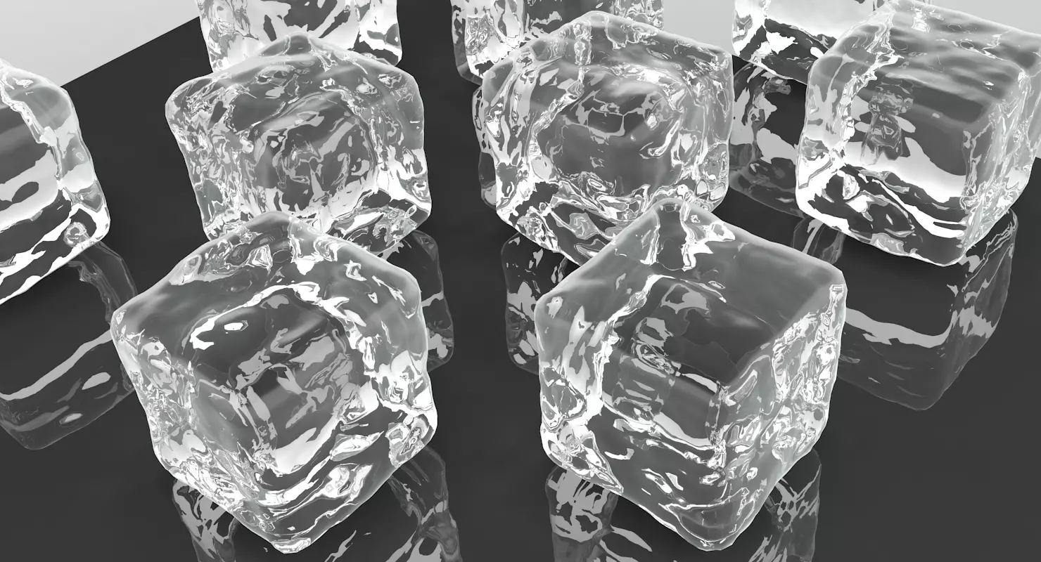 Smooth Ice Cubes Low-poly 3D model_0