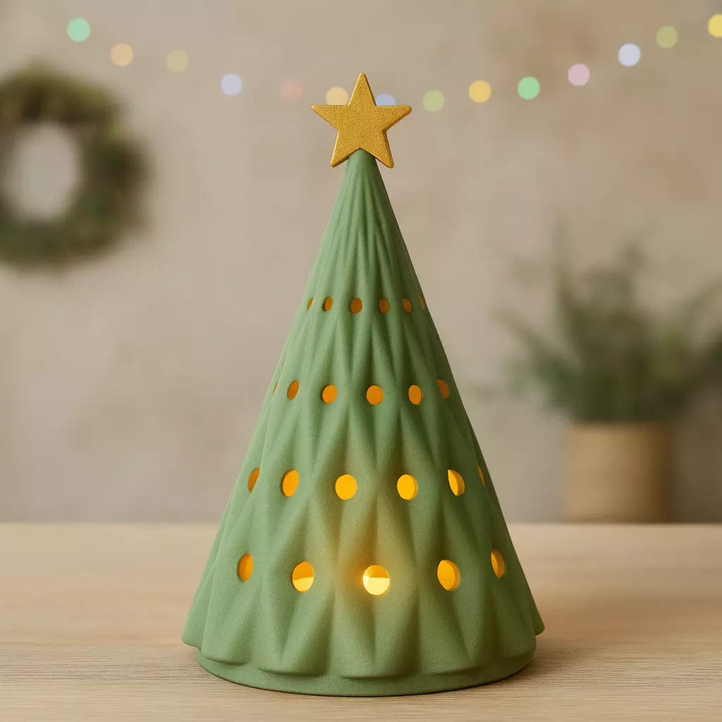 Christmas Tree Candle Holder Centerpiece Holiday Decoration 3D print model_6