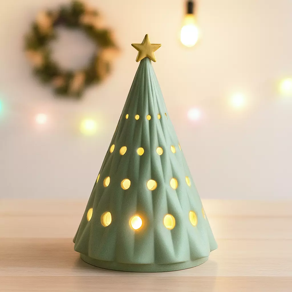 Christmas Tree Candle Holder Centerpiece Holiday Decoration 3D print model_4