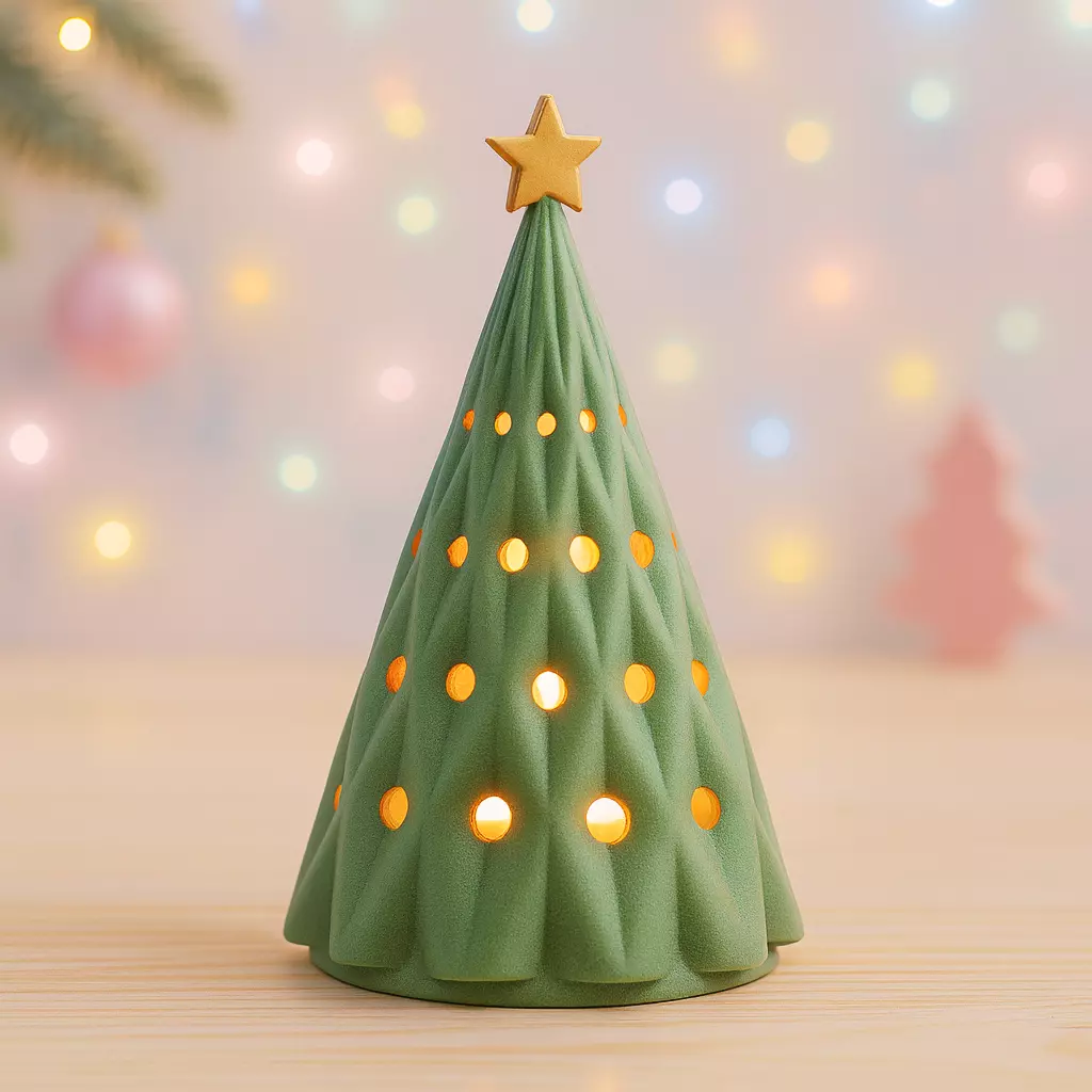 Christmas Tree Candle Holder Centerpiece Holiday Decoration 3D print model_2