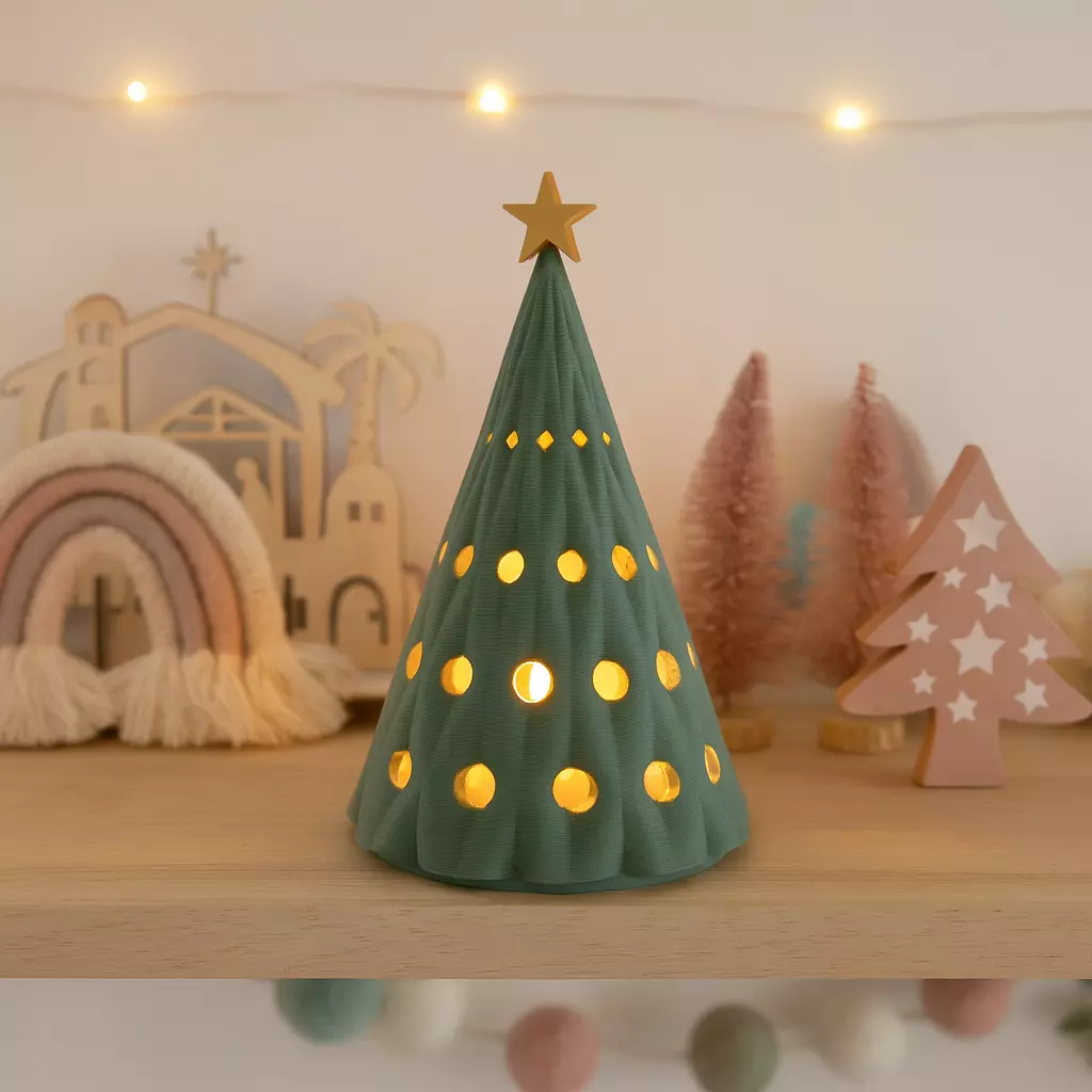 Christmas Tree Candle Holder Centerpiece Holiday Decoration 3D print model_5