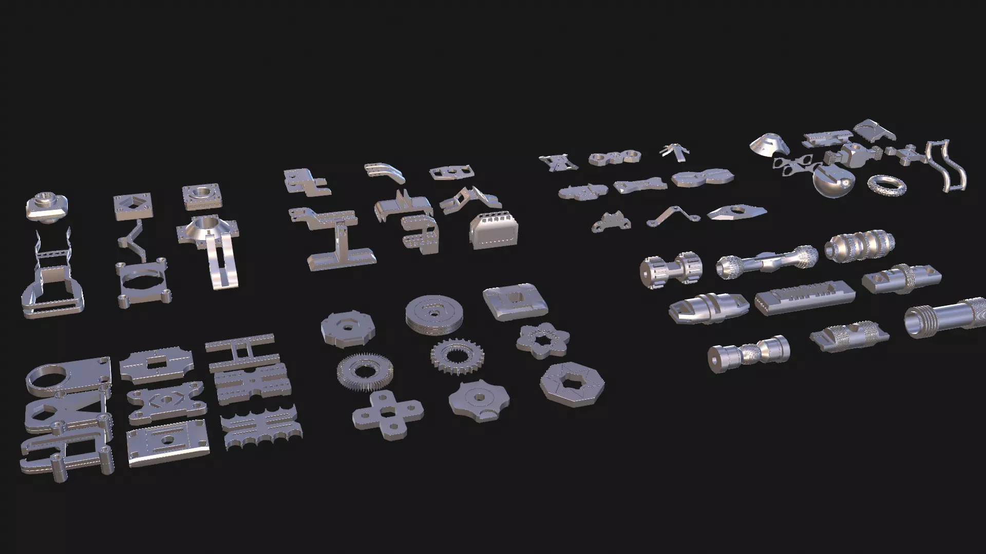 KitBash Hard Surface Sci-fi pack Low-poly 3D model_9
