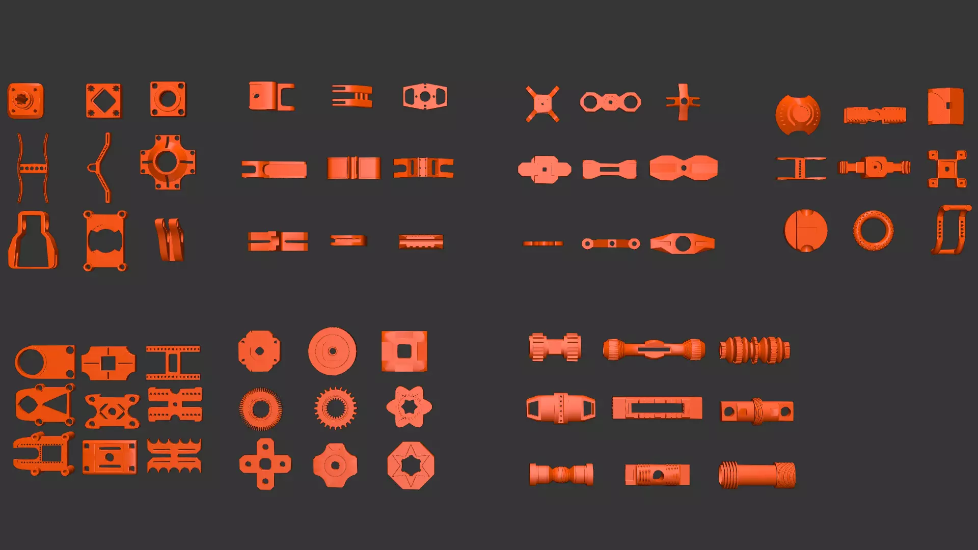 KitBash Hard Surface Sci-fi pack Low-poly 3D model_10