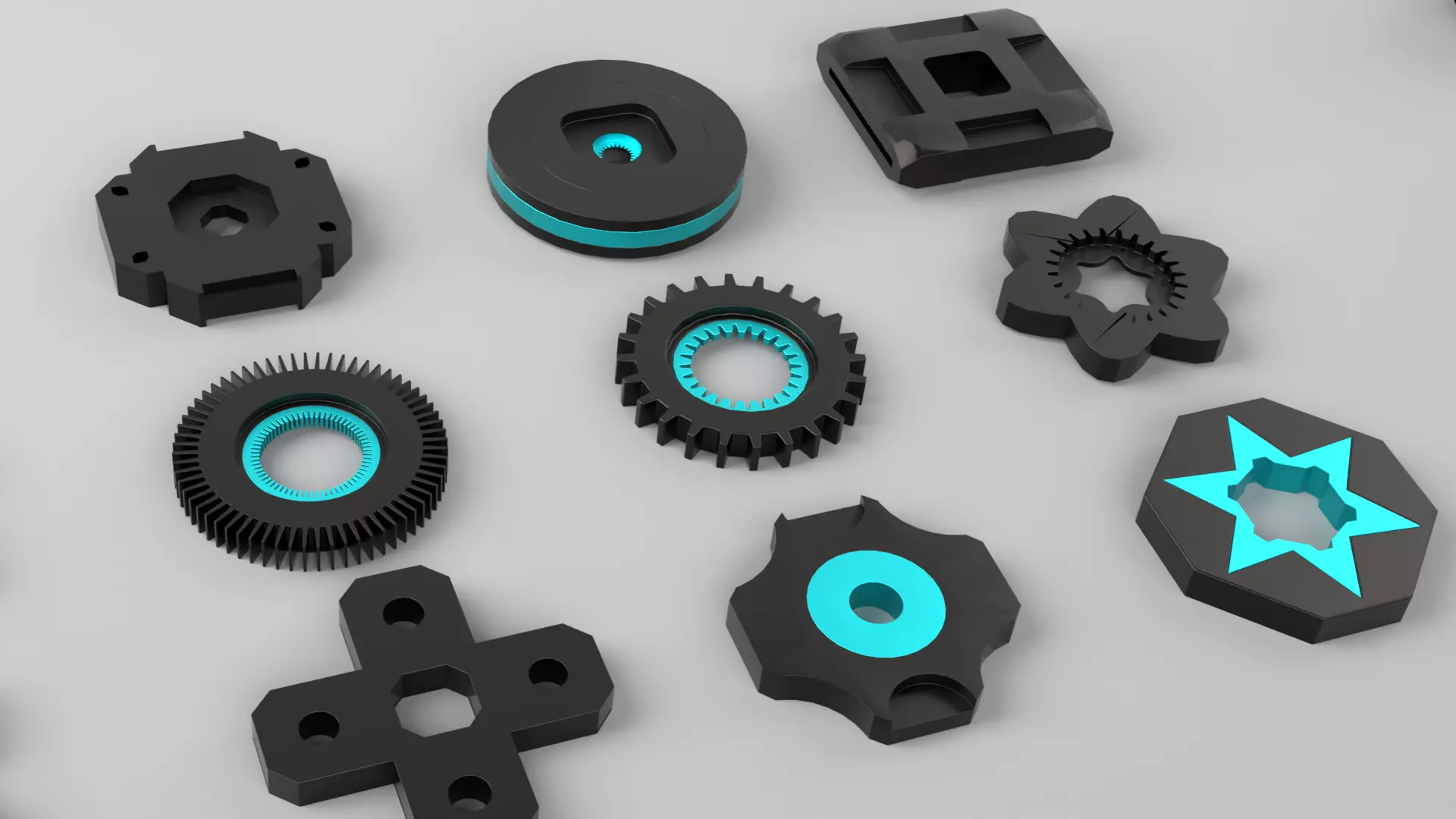 KitBash Hard Surface Sci-fi pack Low-poly 3D model_2