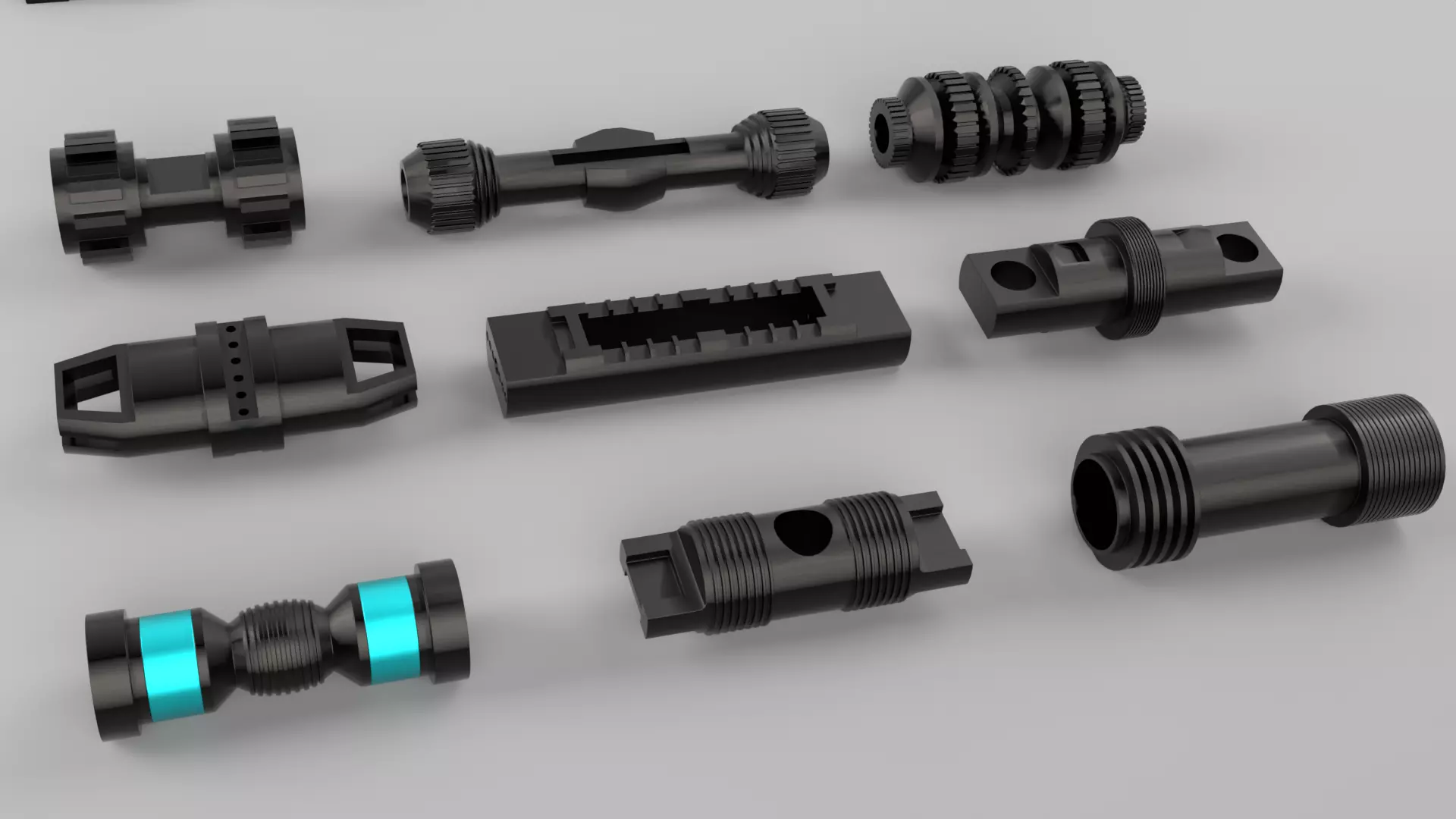 KitBash Hard Surface Sci-fi pack Low-poly 3D model_3