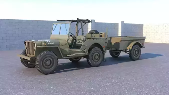 Willys MB with Machine gun