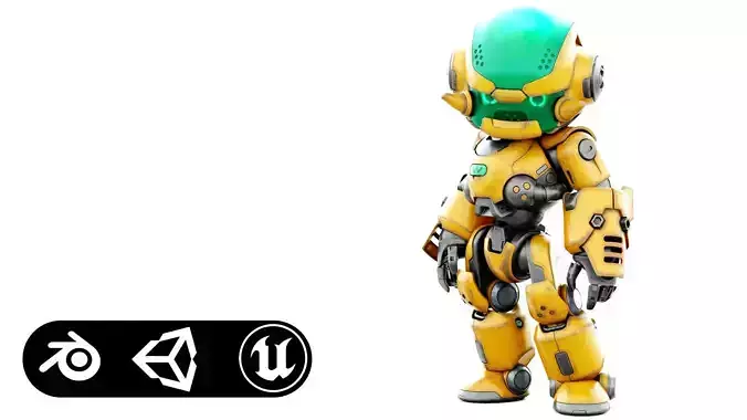 ROBO ZERO-N  Rigged for Unreal Engine - Unity - MIXAMO