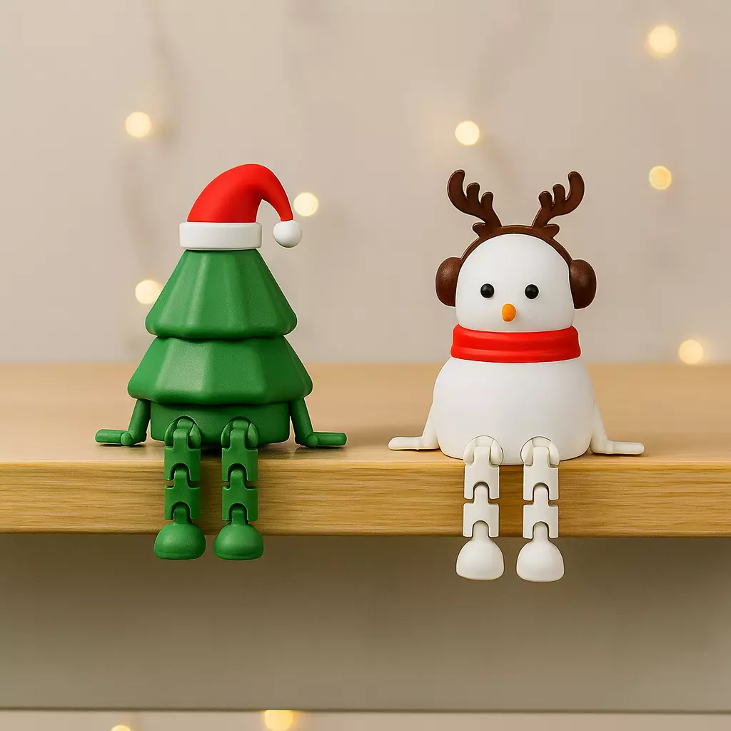 Flexi Xmas Decors Santa Hat Christmas Tree  Reindeer Snowman 3D print model_8