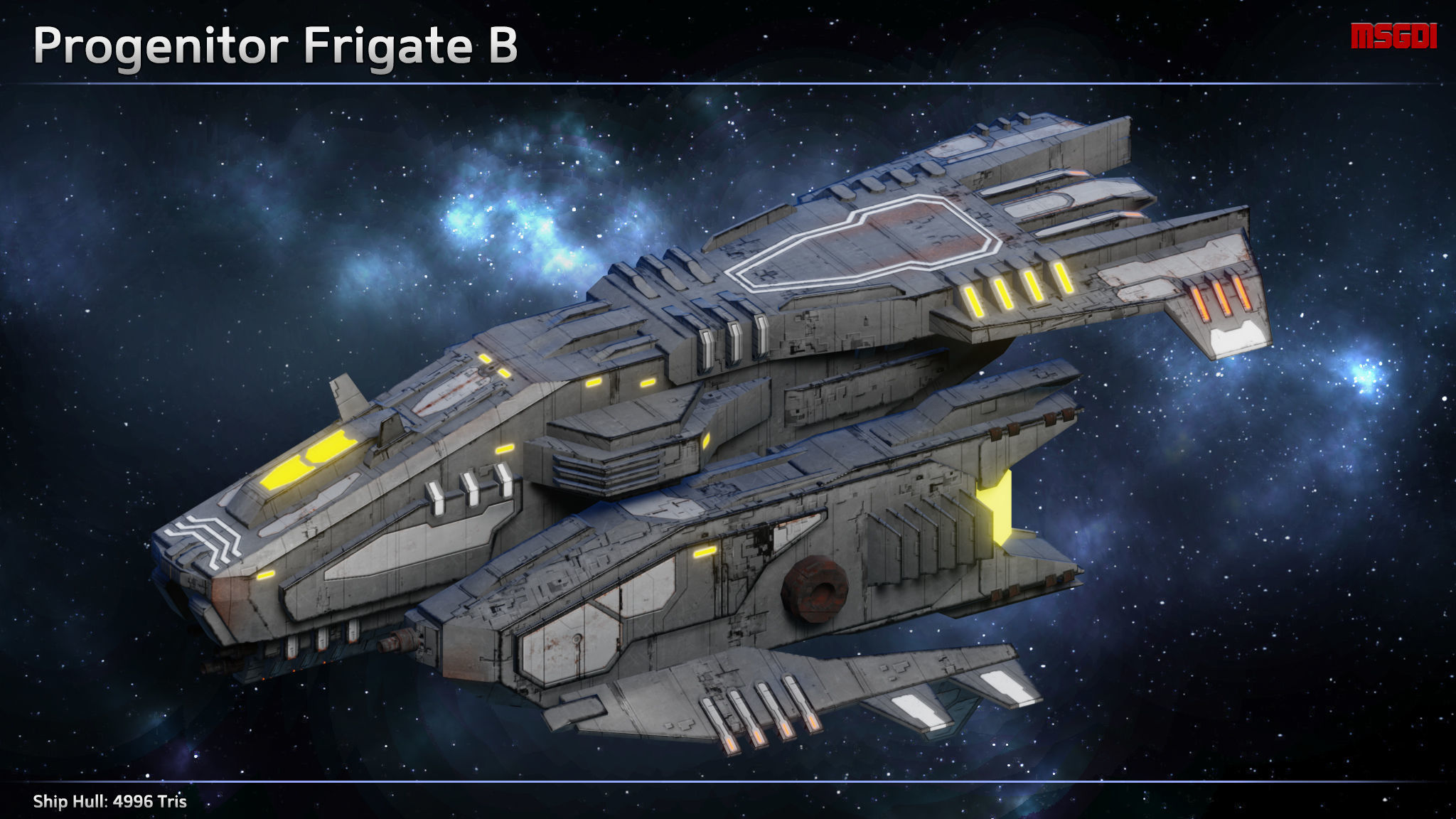 Spaceship Progenitor Frigates Low-poly 3D model_3