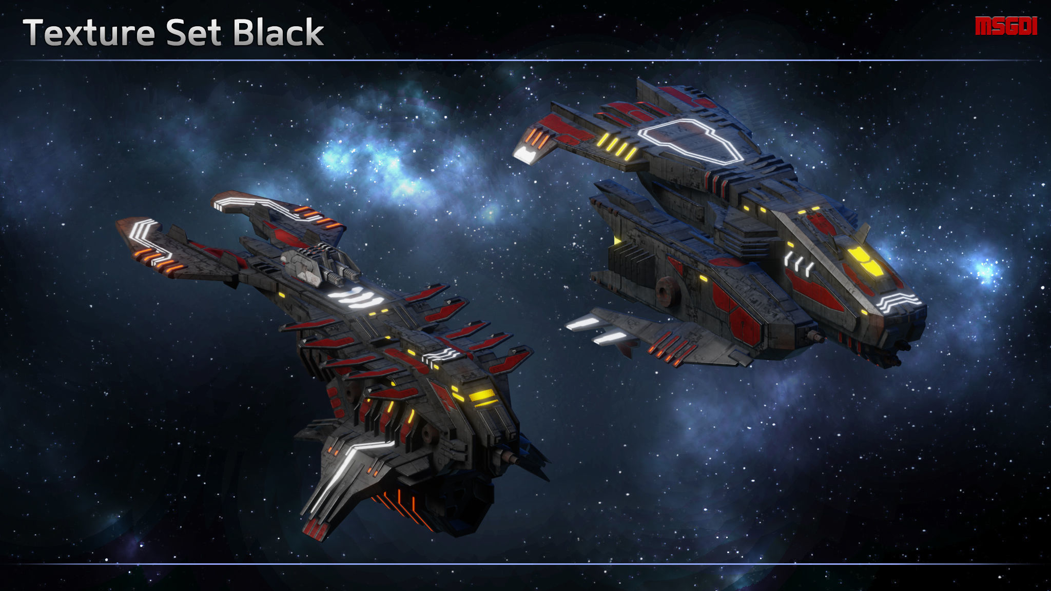 Spaceship Progenitor Frigates Low-poly 3D model_7