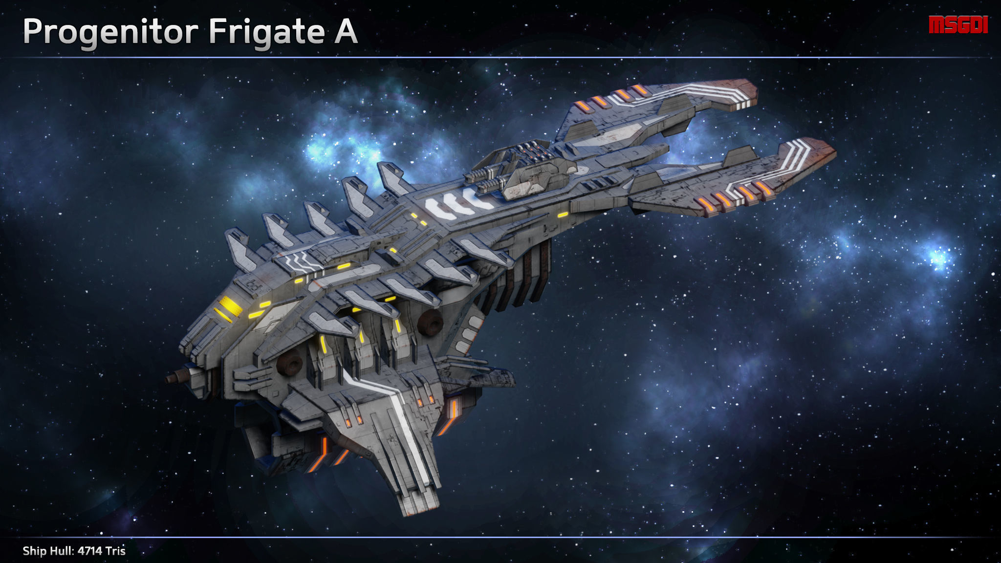 Spaceship Progenitor Frigates Low-poly 3D model_2