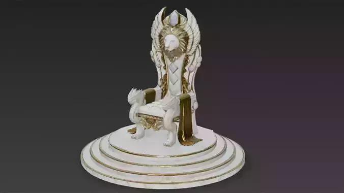 Cartoon Noble Throne 3D Model PBR